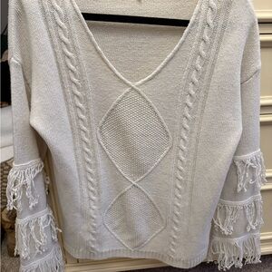 Elegant Cream Cable Knit Sweater